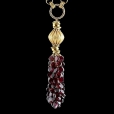 Колье из красного халцедона с подвеской из граната K–4163/15/01 (фото 1) ✾ «BoGemma Jewelry»™