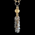 Колье из серого халцедона с подвеской из лабрадора K–4165/15/01 (фото 1) ✾ «BoGemma Jewelry»™